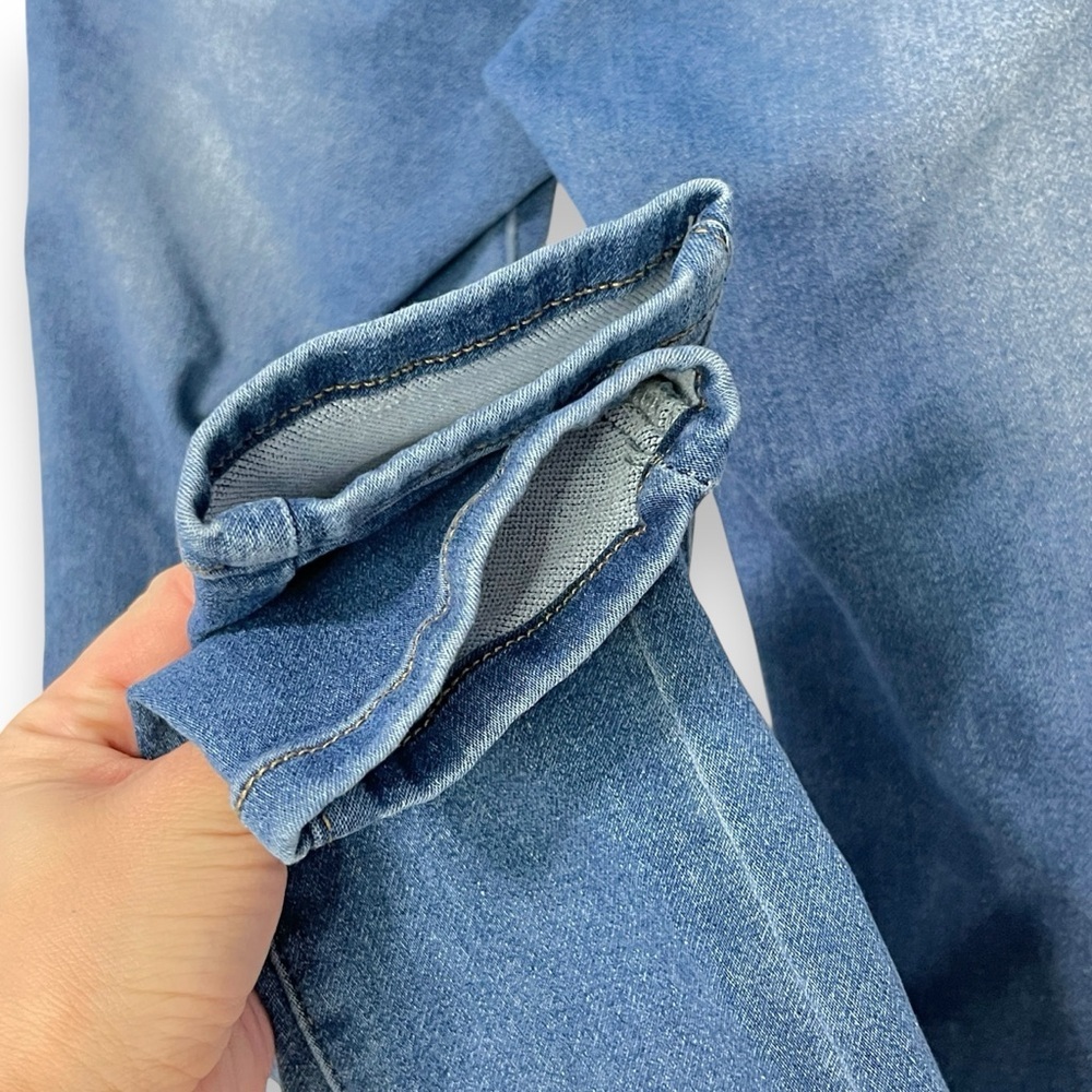 Cali 1850 Skinny Mid Rise Jeans Ankle Knit Denim Stretch Juniors Size 0/24 Blue - Picture 6 of 11